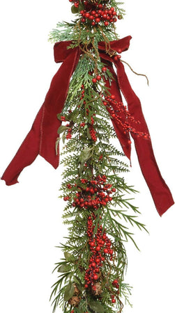 Festone tonda natalizia con bacche e fiocco color Rosso, decorazione da 180 cm Casa e cucina/Decorazioni per interni/Addobbi e decorazioni per ricorrenze/Decorazioni natalizie/Orpelli e festoni MagiediNatale.it - Altamura, Commerciovirtuoso.it