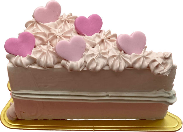 Fetta di torta finta da esposizione rosa con cuoricini Casa e cucina/Teglie da forno e accessori per pasticceria/Accessori e utensili per pasticceria/Utensili decorativi/Torte e dolci finti Led Mall Home - Napoli, Commerciovirtuoso.it