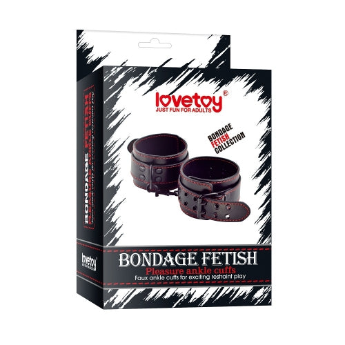 Cavigliere piedi bondage rosso nero Love Toy imbottite pelle vegana Dark room