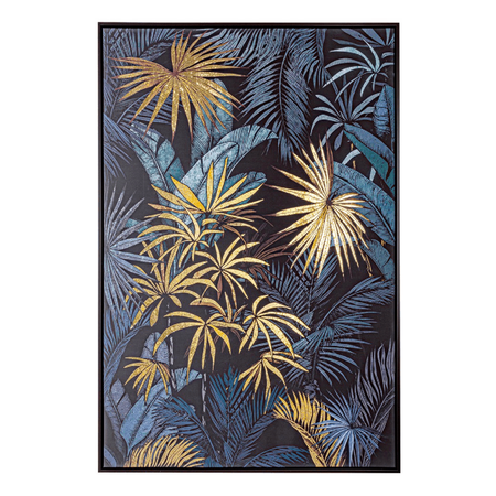 Quadro Bold 82 x 122 con stampa su tela con applicazioni ad olio e fogli dorati