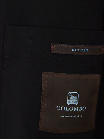 Colombo Giacca Nera in Cashmere Due Bottoni da uomo