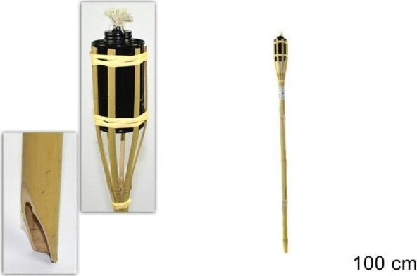Fiaccola-Bambù-Bamboo-100-Cm-Per-Esterno-Giardino-Luce-Torcia-Stoppino-Ro000443