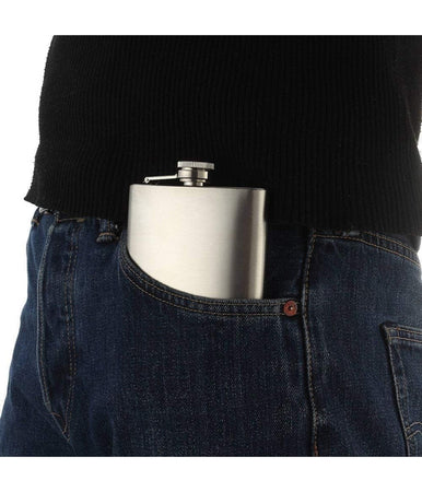 Fiaschetta Bottiglietta In Acciaio Inox Da 177 Ml 6 Once Tascabile Ergonomico