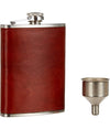 Fiaschetta In Acciaio Inox Foderata In Pelle Imbuto Incluso Per Liquori Whisky