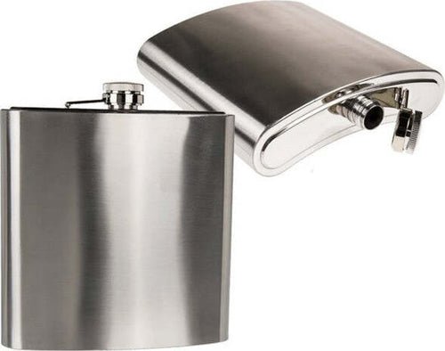 Fiaschetta-Portaliquore-In-Metallo-Xxl-Tascabile-Capacita'-180ml-Altezza-18,5cm