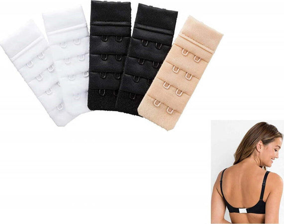 Fibbie-Fibbia-3-Pezzi-Prolunga-Reggiseno-Cc6398-Nero-Bianco-2-Ganci-3-File-28mm