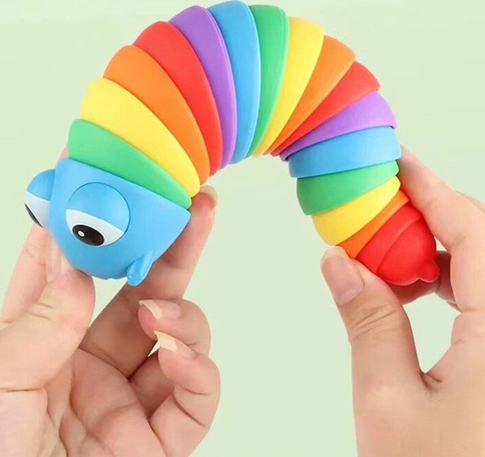 Giocattolo Antistress A Forma Di Verme In Lattice - Sensoriale E Allungabile, Per Bambini E Adulti (Taglia Grande 12,5 Cm)