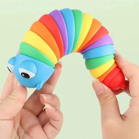 Fidget-Slug-Toy-Gioco-Antistress-Lumaca-Colorata-Sensoriale-Bambini-Adulti-Verme