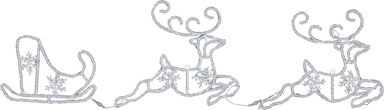 Figura luminosa 2 renne con slitta led decorazione natalizia per esterno Casa e cucina/Decorazioni per interni/Addobbi e decorazioni per ricorrenze/Decorazioni natalizie/Oggettistica MagiediNatale.it - Altamura, Commerciovirtuoso.it