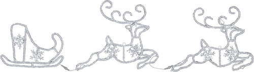 Figura luminosa 2 renne con slitta led decorazione natalizia per esterno Casa e cucina/Decorazioni per interni/Addobbi e decorazioni per ricorrenze/Decorazioni natalizie/Oggettistica MagiediNatale.it - Altamura, Commerciovirtuoso.it