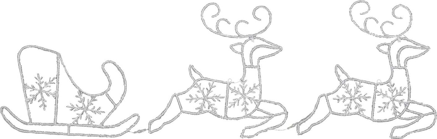 Figura luminosa 2 renne con slitta led decorazione natalizia per esterno Casa e cucina/Decorazioni per interni/Addobbi e decorazioni per ricorrenze/Decorazioni natalizie/Oggettistica MagiediNatale.it - Altamura, Commerciovirtuoso.it