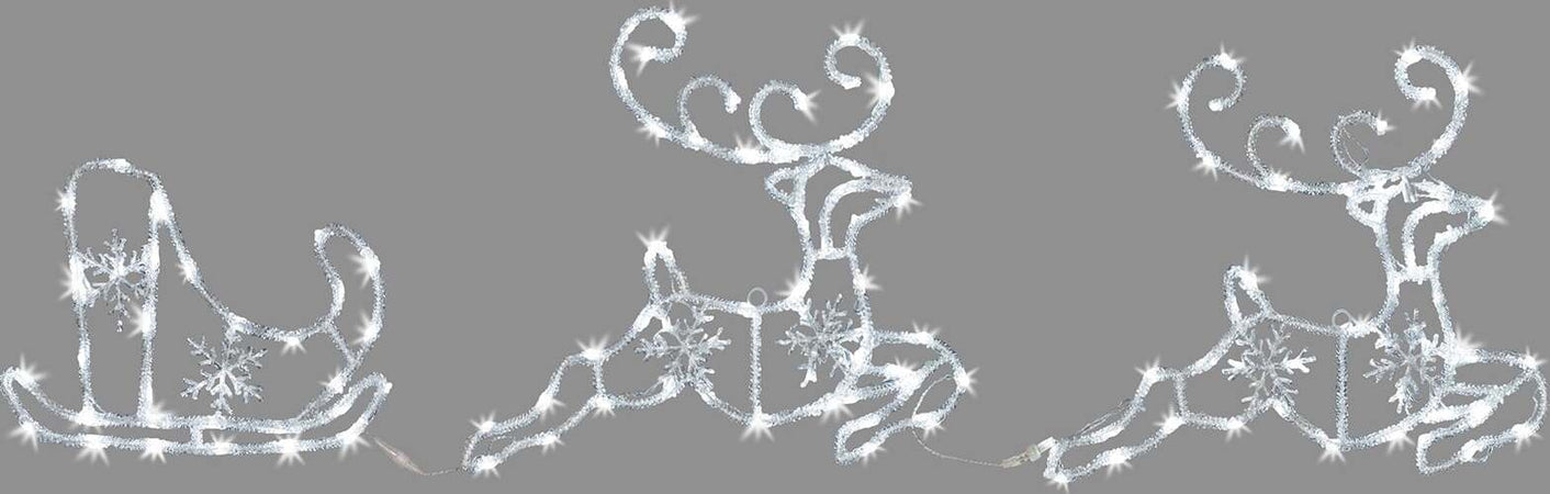 Figura luminosa 2 renne con slitta led decorazione natalizia per esterno Casa e cucina/Decorazioni per interni/Addobbi e decorazioni per ricorrenze/Decorazioni natalizie/Oggettistica MagiediNatale.it - Altamura, Commerciovirtuoso.it