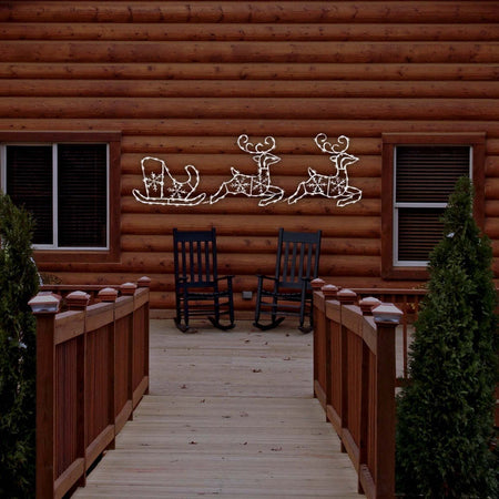 Figura luminosa 2 renne con slitta led decorazione natalizia per esterno Casa e cucina/Decorazioni per interni/Addobbi e decorazioni per ricorrenze/Decorazioni natalizie/Oggettistica MagiediNatale.it - Altamura, Commerciovirtuoso.it