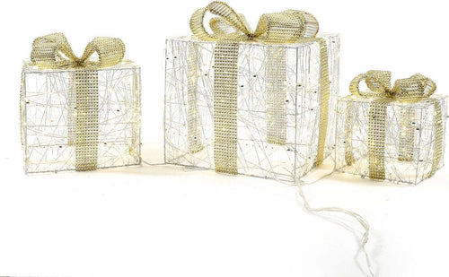 Figura luminosa regali con 450 luci a led luminosi caldi a corrente, set da 3 regali Casa e cucina/Decorazioni per interni/Addobbi e decorazioni per ricorrenze/Decorazioni natalizie/Luci natalizie/Catene luminose per esterni MagiediNatale.it - Altamura, Commerciovirtuoso.it