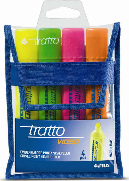 FILA-Busta-4-Evidenziatori-Tratto-Video-Multicolore