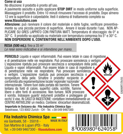 FILA-STOP-DIRT-500ml-protezione-gres-uso-Interno/Esterno