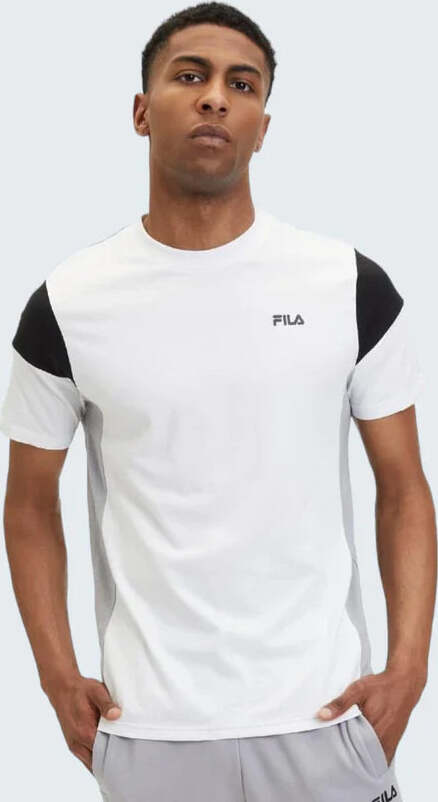 Fila-T-shirt-Uomo-Bianca-13291-Manica-Corta-Fam0629-Bright-White,-Sleet-E-Black-100%-Co
