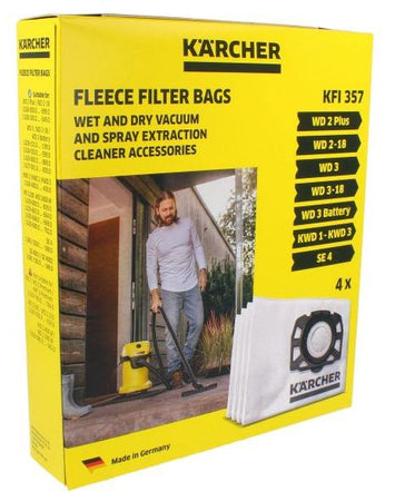 KFI357 Sacchetti Filtro Vello x4 per SE 4001, WD 2 Plus, WD2-18, WD 3, WD3.200