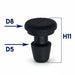 Gommino 1 pz per Griglia Piano Cottura PO740, ET6124, G740X Ariston Hotpoint
