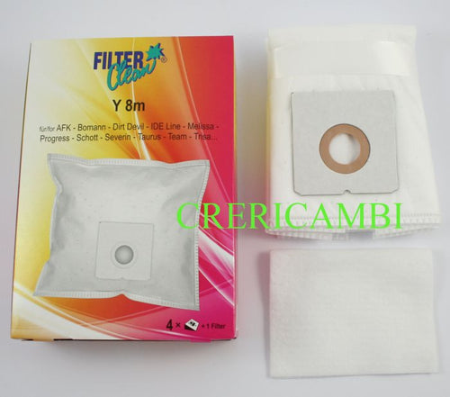 Sacchetti Microfibra x4 e Filtro per Aspirapolvere Mousy, Asiromdo, Smicrob