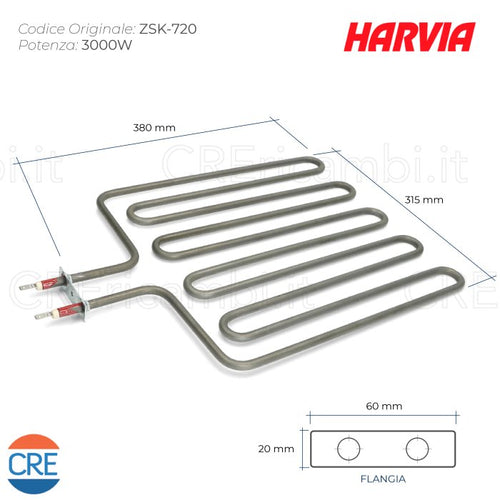 Resistenza 3000W per Sauna Harvia, 380x315 cm