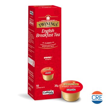 Bevanda Tè English Breakfast, 10 Capsule Twinings Originali per Caffitaly System
