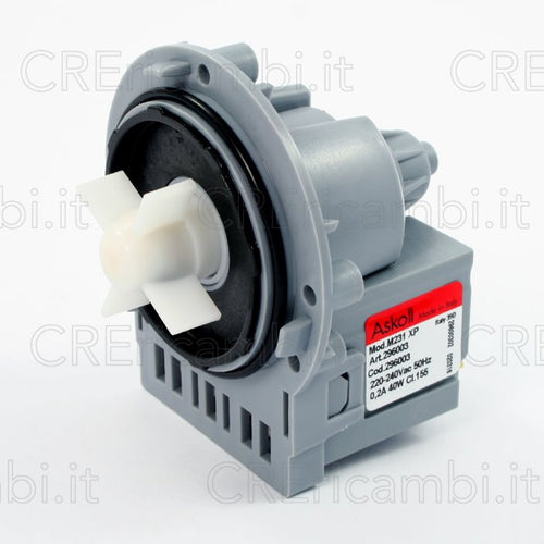 Pompa Askoll 40W M231XP per Lavatrice Candy, Indesit, Whirlpool, Zanussi, Gorenje