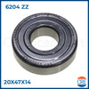 Cuscinetto a Sfere Tenuta Stagna 6204-ZZ, 47x20x14 mm