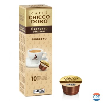 Caffè Espresso Italiano, 10 Capsule Chicco d'Oro Originali per Caffitaly System
