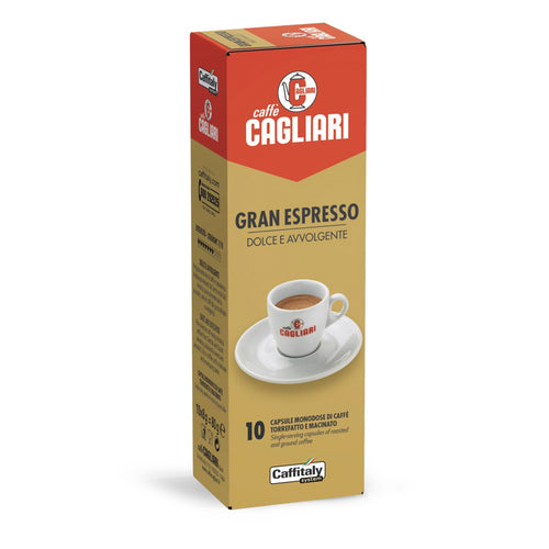 Caffè Grand Espresso, 10 Capsule Cagliari Originali per Caffitaly System