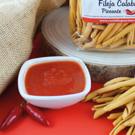 Fileja al Peperoncino pasta tipica calabrese CANTAFIO GOURMET® al peperoncino con peperoncino nell'impasto di semola di grano duro 500gr