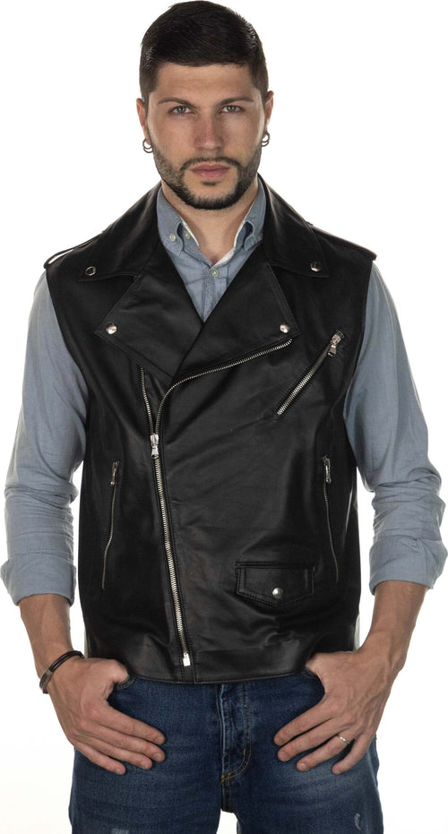 Filippo---Gilet-Uomo-Nero-in-vera-Pelle