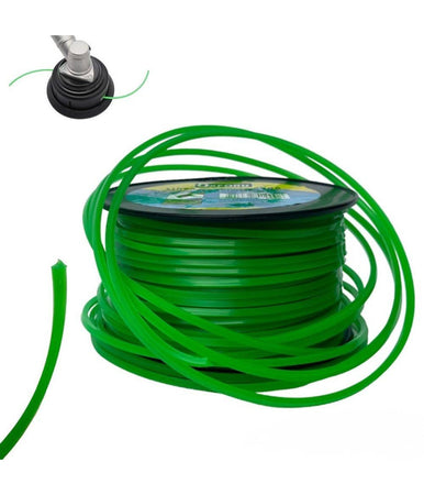 Filo Per Decespugliatore Quadrato 5 Mm Bobina 100mt Taglaerba Cavo Matassa Verde