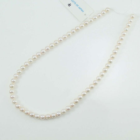 Filo perle per collana Akoya giapponesi 6,5 / 7 Coscia bianco con sfumature naturali