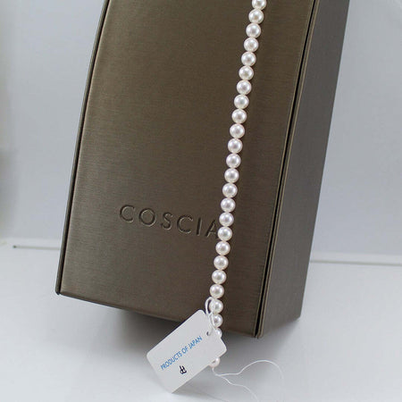 Filo perle per collana Akoya giapponesi 6,5 / 7 Coscia bianco con sfumature naturali