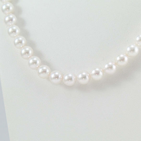 Filo perle per collana Akoya giapponesi 7,5 / 8 Coscia bianco con sfumature naturali