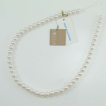 Filo perle per collana Akoya giapponesi 7,5 / 8 Coscia bianco con sfumature naturali