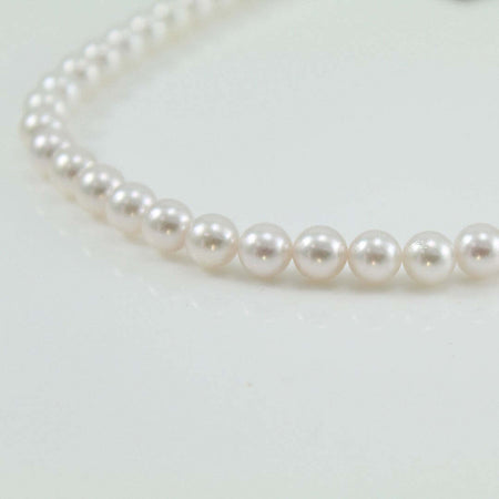 Filo perle per collana Akoya giapponesi 7,5 / 8 Coscia bianco con sfumature naturali