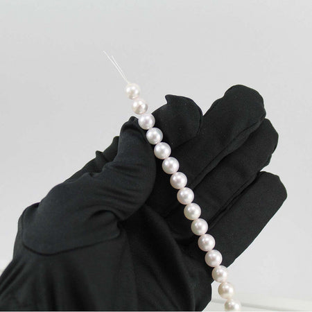 Filo perle per collana Akoya giapponesi 7,5 / 8 Coscia bianco con sfumature naturali