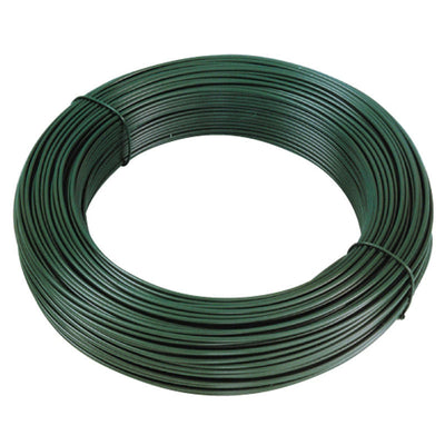 Matassina filo di ferro plastificato verde per legature vigneti e recinzione metallica