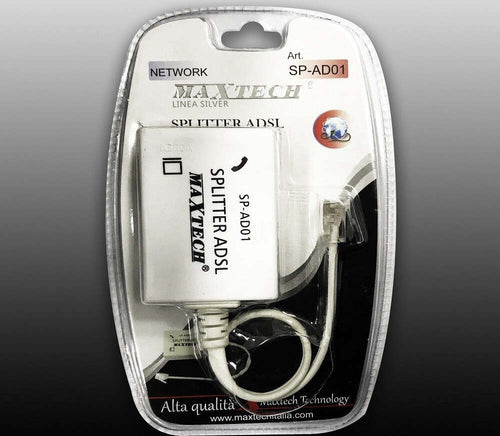 Filtro-Adsl-Splitter-Telefonico-Plug-Rj11-Ingressi-Femmina-Sdoppiatore-Maxtech-Sp-ad01
