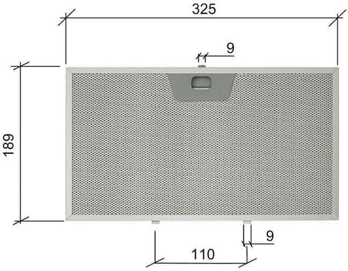 Filtro alluminio 325x189x8 mm Cappa Faber