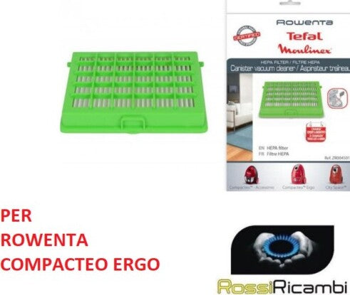 FILTRO HEPA PER ASPIRAPOLVERE ROWENTA COMPACTEO ERGO ZR004501 - ORIGINALE Casa e cucina/Aspirapolvere e pulizia di pavimenti e finestre/Accessori per aspirapolvere/Filtri/Filtri per aspirapolvere verticale Rossi Ricambi - Venetico Marina, Commerciovirtuoso.it