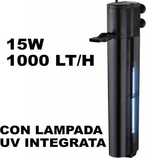 Filtro-Interno-Per-Acquario-Acquari-Acqua-Pesci-15-W-1000-L/h-Wp-1510f-Uv