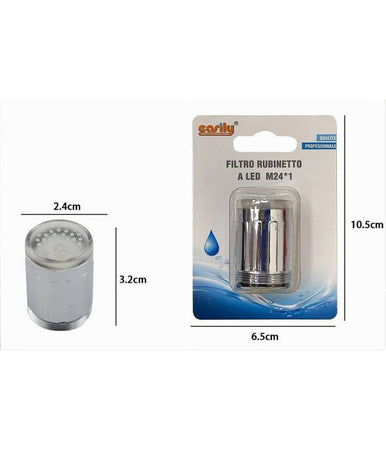 Filtro Rubinetto A Led M24X1 Aeratore Rompigetto Per Lavello Cucina Bagno 69175