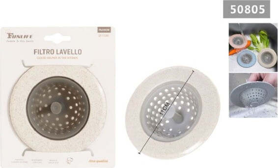 Filtro-Scarico-Tappo-Cestello-Per-Bagno-Lavello-Cucina-In-Silicone-11-Cm-50805