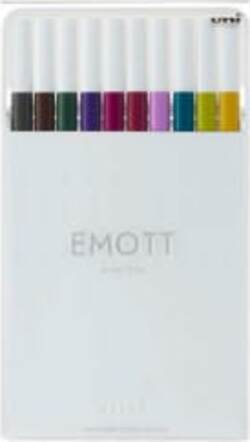 Fineliner Emott - tratto 0.4 mm - colori assortiti calmtone dark - Uni Mitsubishi - conf. 10 pezzi Cancelleria e prodotti per ufficio/Penne matite scrittura e correzione/Penne e ricariche/Penne a punta porosa Eurocartuccia - Pavullo, Commerciovirtuoso.it
