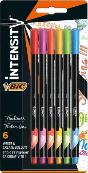 Fineliner Intensity - punta 0 8 mm - tratto 0 4 mm - colori assortiti Rainbow - Bic - astuccio 6 pezzi Cancelleria e prodotti per ufficio/Penne matite scrittura e correzione/Penne e ricariche/Penne a punta porosa Eurocartuccia - Pavullo, Commerciovirtuoso.it