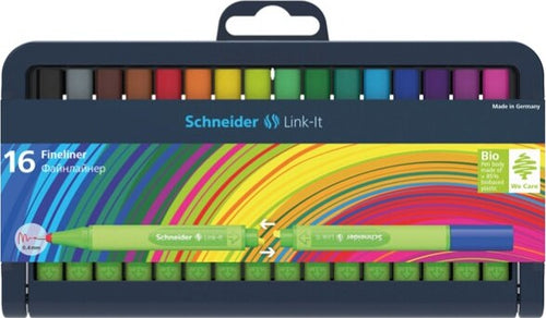 Fineliner Link-It - punta 0 4mm - colori assortiti - Schneider - astuccio 16 colori Cancelleria e prodotti per ufficio/Penne matite scrittura e correzione/Penne e ricariche/Penne a punta porosa Eurocartuccia - Pavullo, Commerciovirtuoso.it