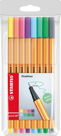 Fineliner Point 88 - tratto 0 4 mm - colori assortiti pastel - Stabilo - conf. 8 pezzi Cancelleria e prodotti per ufficio/Penne matite scrittura e correzione/Penne e ricariche/Penne a punta porosa Eurocartuccia - Pavullo, Commerciovirtuoso.it